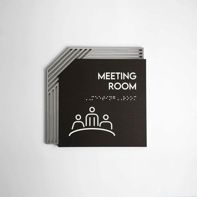 Information signs Utility Room Door Sign - Stainless steel & Wood Door Plate " Authentic " Design