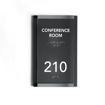 Door Numbers Office Door Number Sign & Name Plates: Stainless Steel & Wood — "Otherside" Design - Photo #11