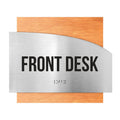 Door Signs - Front Desk Signs - Stainless Steel & Wood Plate - "Wave" Design - Photo #14