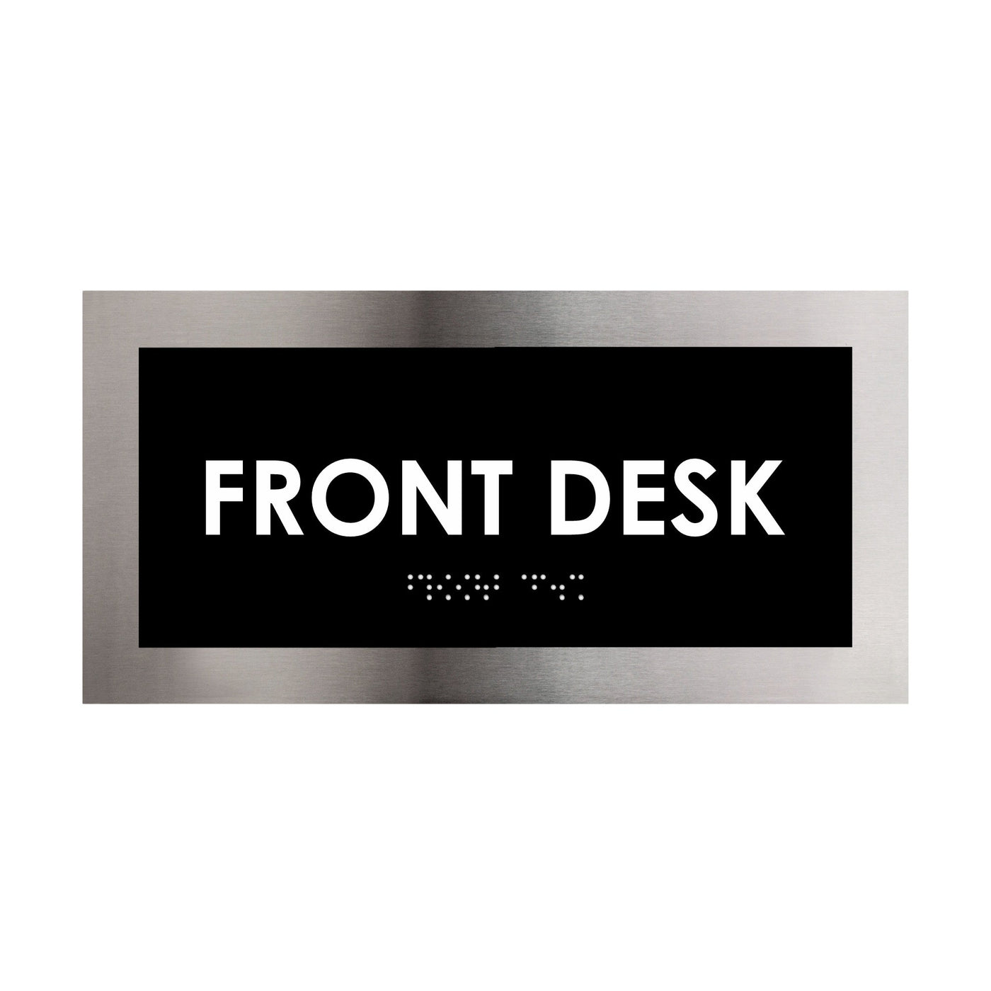 Door Signs - Front Desk Sign - Stainless Steel Plate - "Modern" Design