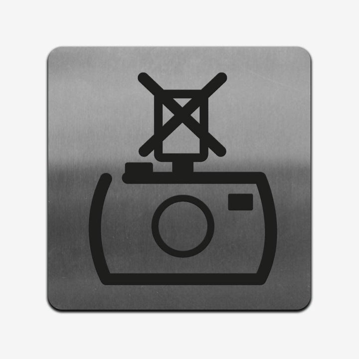 Табличка "Фотозйомка зі спалахом заборонена" — Нержавіюча сталь і акрил 