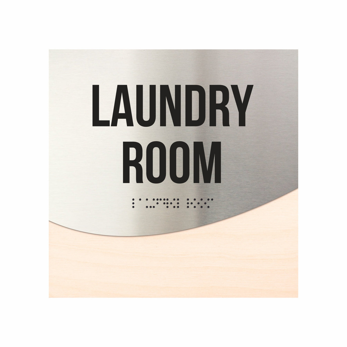 Laundry Room Sign - Interior Office Door Signs - Stainless Steel & Wood "Jure" Design