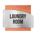 Laundry Room Custom Door Signs - Stainless Steel & Wood - "Wave" Design - Photo #15