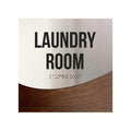 Laundry Room Sign - Interior Office Door Signs - Stainless Steel & Wood "Jure" Design - Photo #12