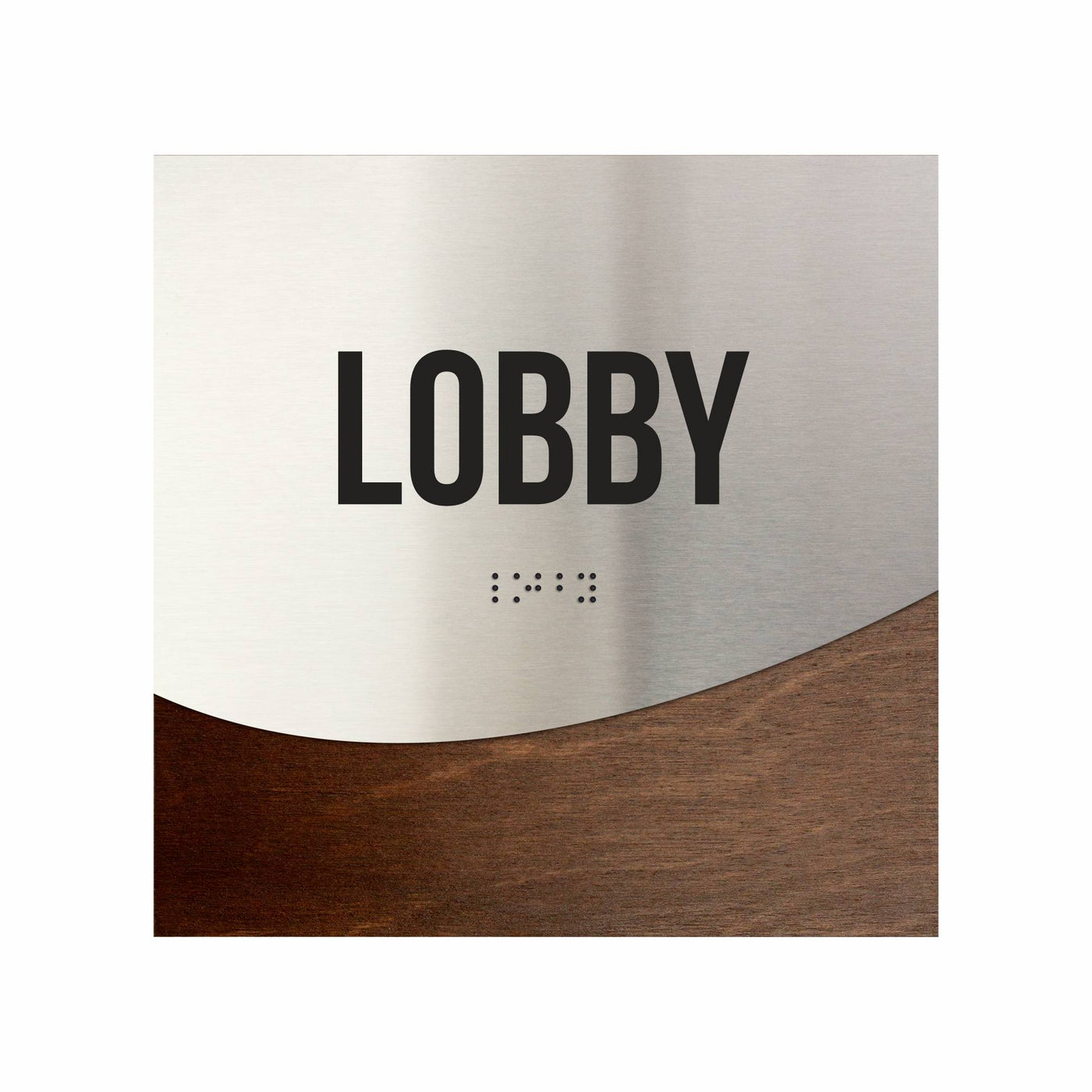 Lobby Signs - Stainless Steel & Wood Door Plate "Jure" Design