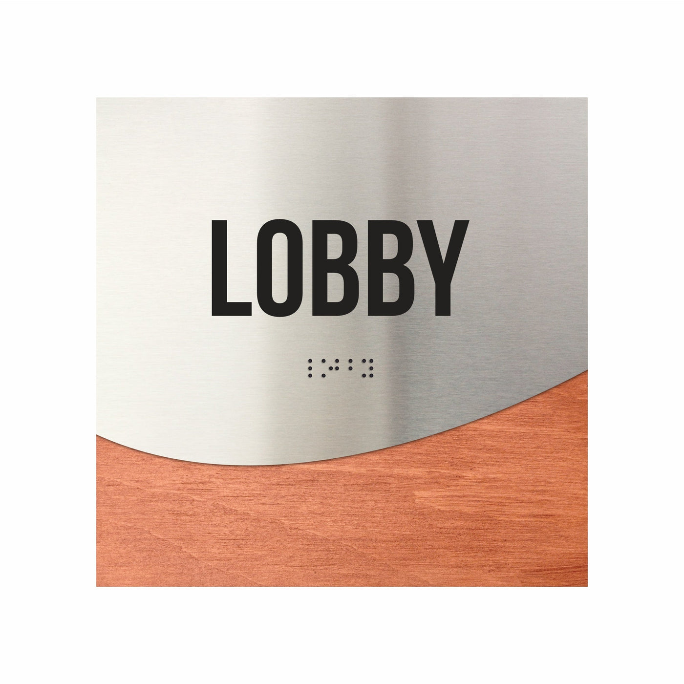 Lobby Signs - Stainless Steel & Wood Door Plate "Jure" Design