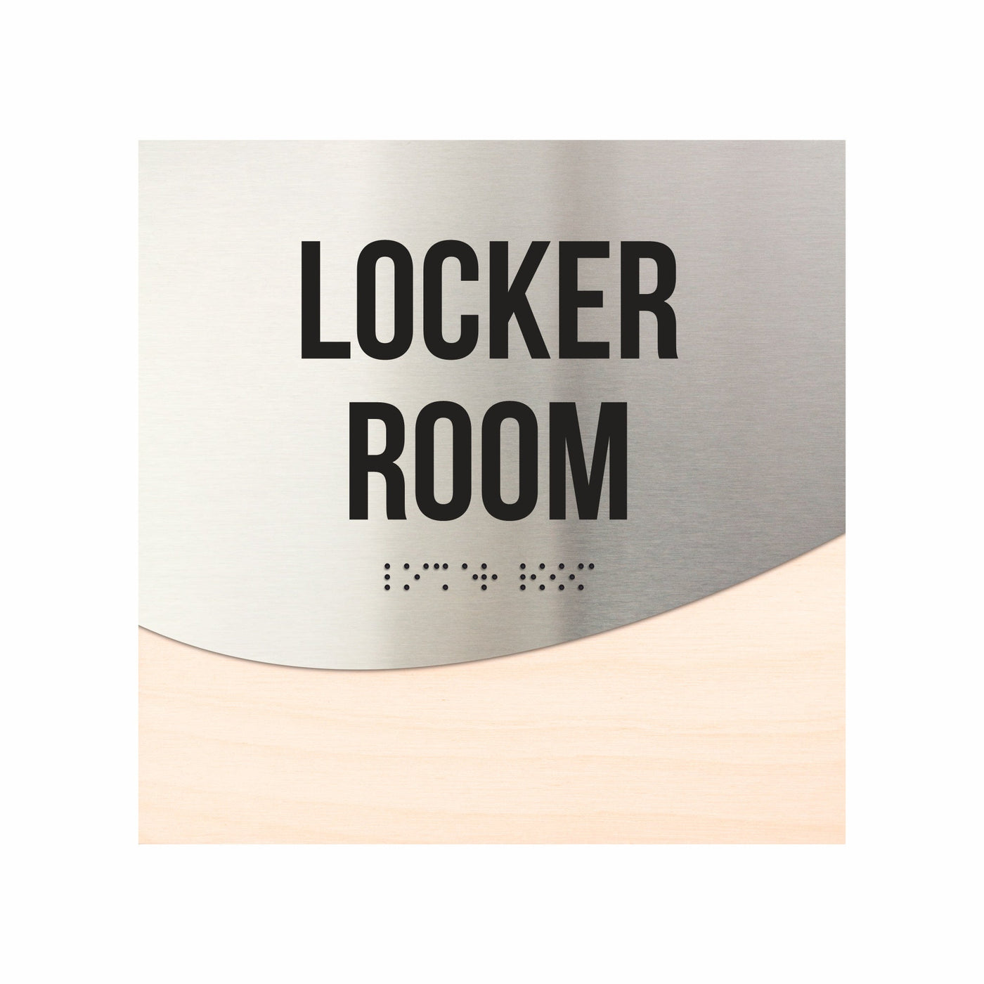 Locker Room Door Sign - Stainless Steel & Wood Door Plate "Jure" Design