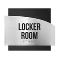 Door Signs - Locker Room Signs - Stainless Steel & Wood Plate - "Wave" Design - Photo #12