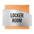Door Signs - Locker Room Signs - Stainless Steel & Wood Plate - "Wave" Design - Photo #14