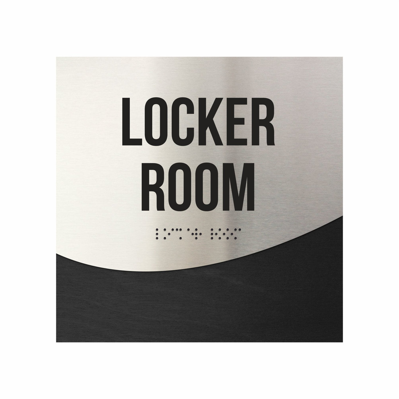 Locker Room Door Sign - Stainless Steel & Wood Door Plate "Jure" Design