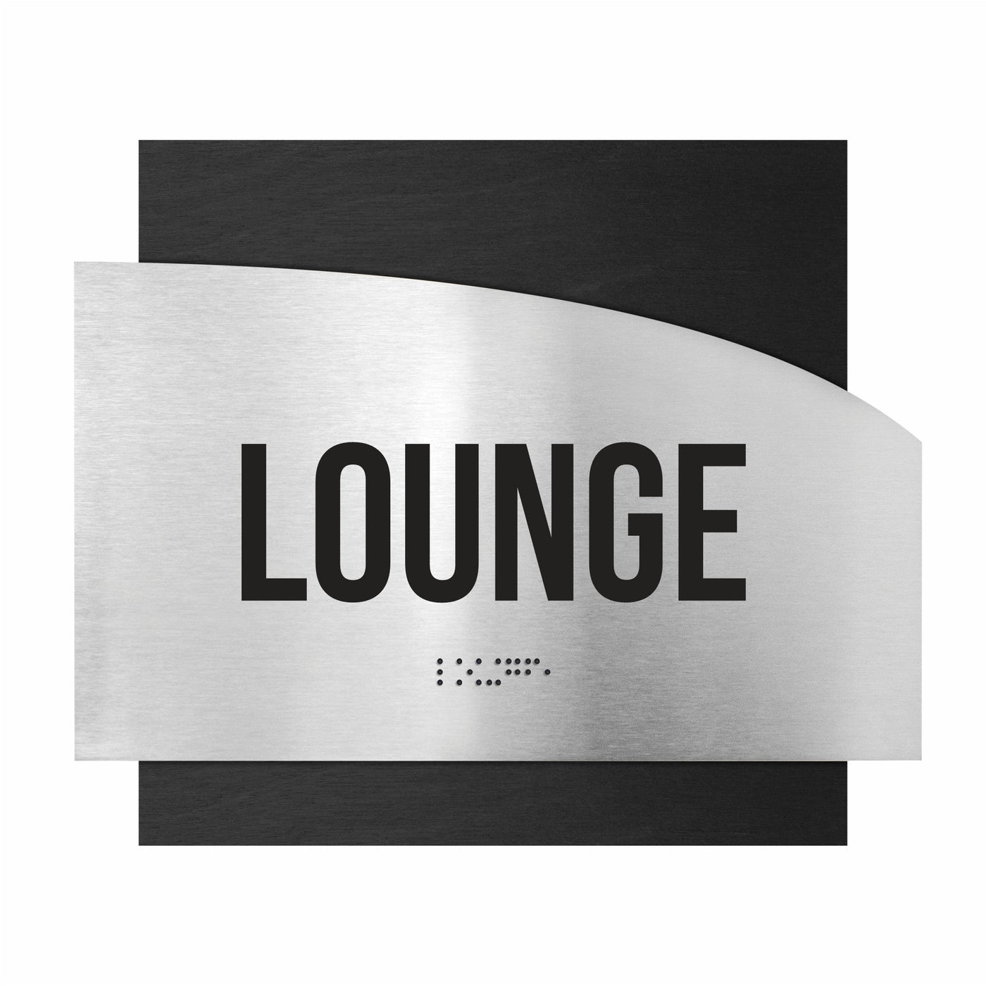 Door Signs - Lounge Room Signs - Stainless Steel & Wood Plate - "Wave" Design