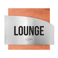 Табличка "Кімната відпочинку" зі шрифтом Брайля: Дерево та нержавіюча сталь — "Wave" Дизайн - Photo #5