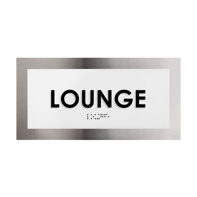 Door Signs - Lounge Room Door Sign - Stainless Steel Plate - "Modern" Design