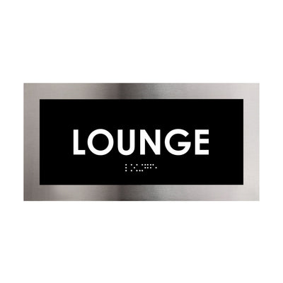 Door Signs - Lounge Room Door Sign - Stainless Steel Plate - "Modern" Design