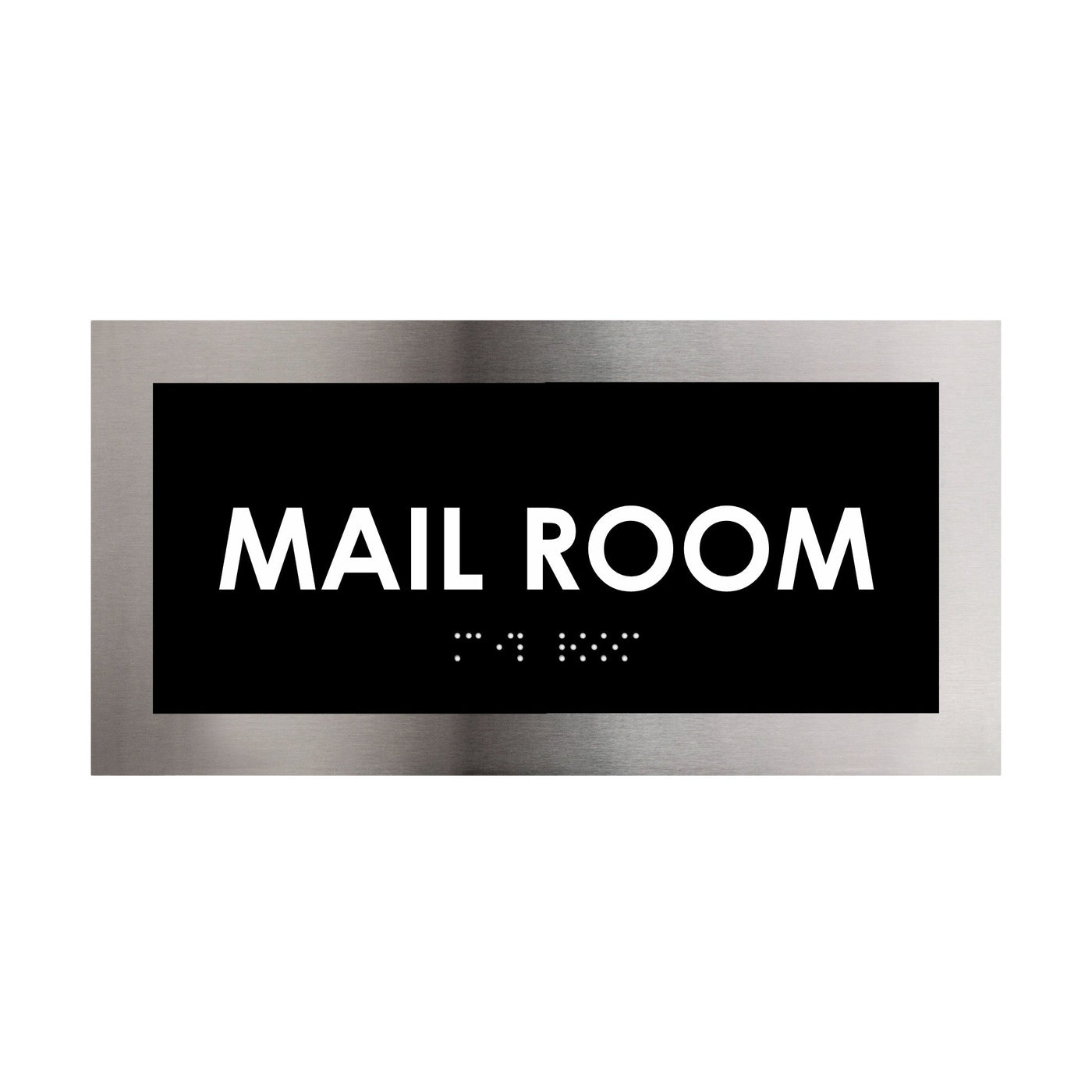 Door Signs - Mail Room Door Sign - Stainless Steel Plate - "Modern" Design