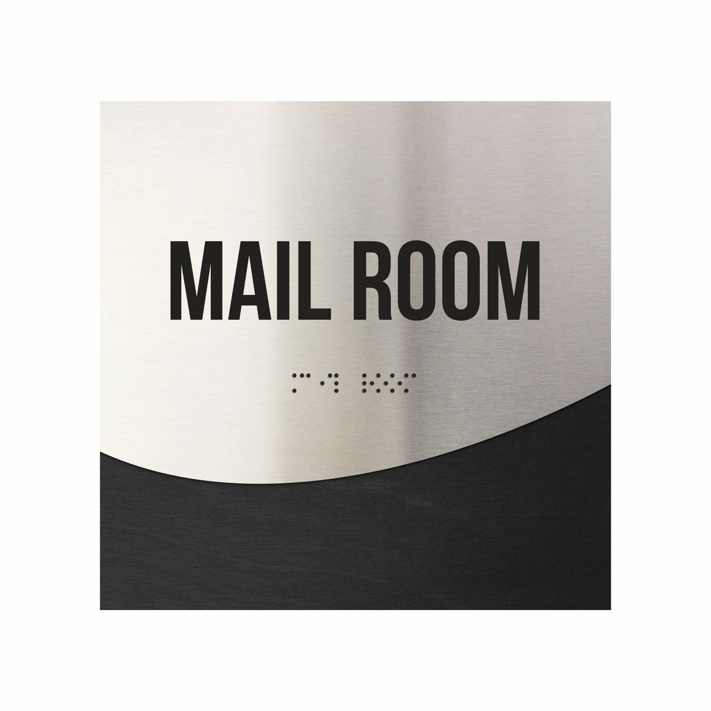 Mail Room Door Sign - Stainless Steel & Wood Door Plate "Jure" Design