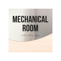 Mechanical Room Door Sign - Stainless Steel & Wood Door Plate "Jure" Design - Photo #14