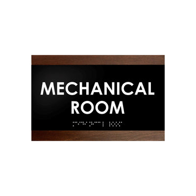 Door Signs - Mechanical Room Sign - Wood Door Plate "Buro" Design