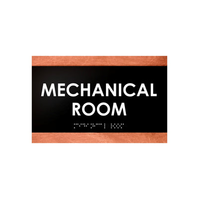 Door Signs - Mechanical Room Sign - Wood Door Plate "Buro" Design