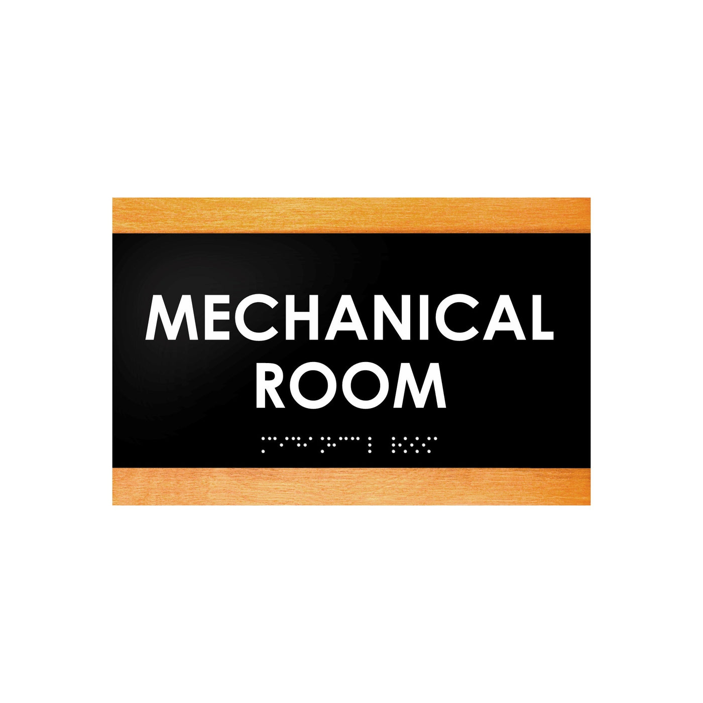 Door Signs - Mechanical Room Sign - Wood Door Plate "Buro" Design