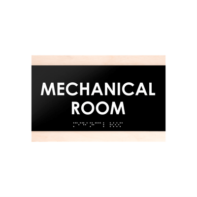 Door Signs - Mechanical Room Sign - Wood Door Plate "Buro" Design