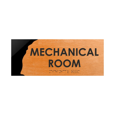 Door Signs - Mechanical Room Sign - Wood Door Plate "Sherwood" Design