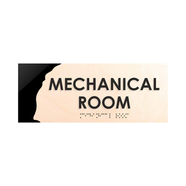 Door Signs - Mechanical Room Sign - Wood Door Plate "Sherwood" Design