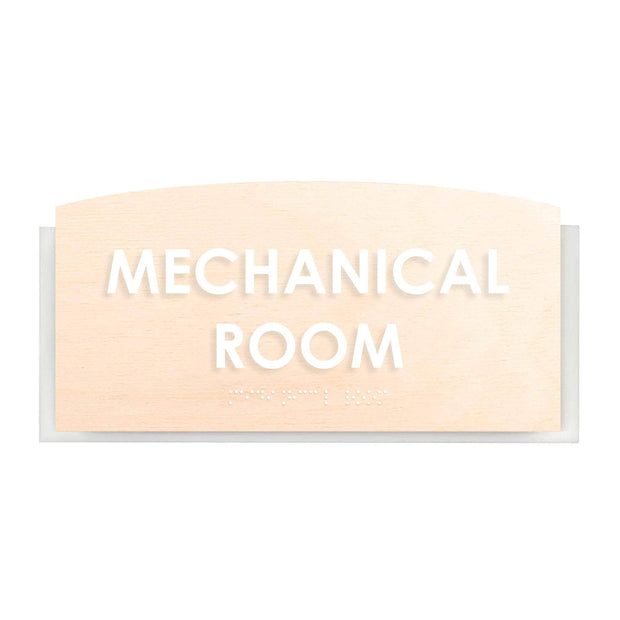 Wood Mechanical Room Door Sign "Scandza" Design