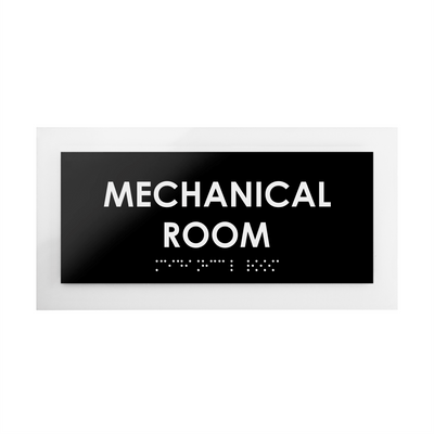 Door Signs - Mechanical Room Sign - Acrylic Door Plate "Simple" Design