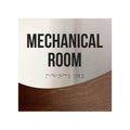 Mechanical Room Door Sign - Stainless Steel & Wood Door Plate "Jure" Design - Photo #13