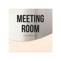 Meeting Room Door Sign - Stainless Steel & Wood Door Plate "Jure" Design - Photo #13