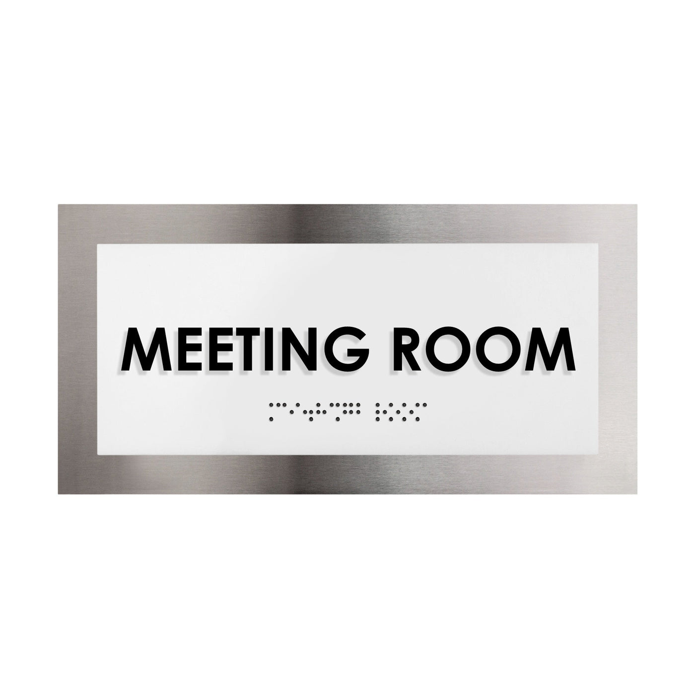 Door Signs - Meeting Room Door Sign - Stainless Steel Plate - "Modern" Design