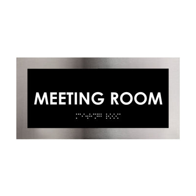 Door Signs - Meeting Room Door Sign - Stainless Steel Plate - "Modern" Design