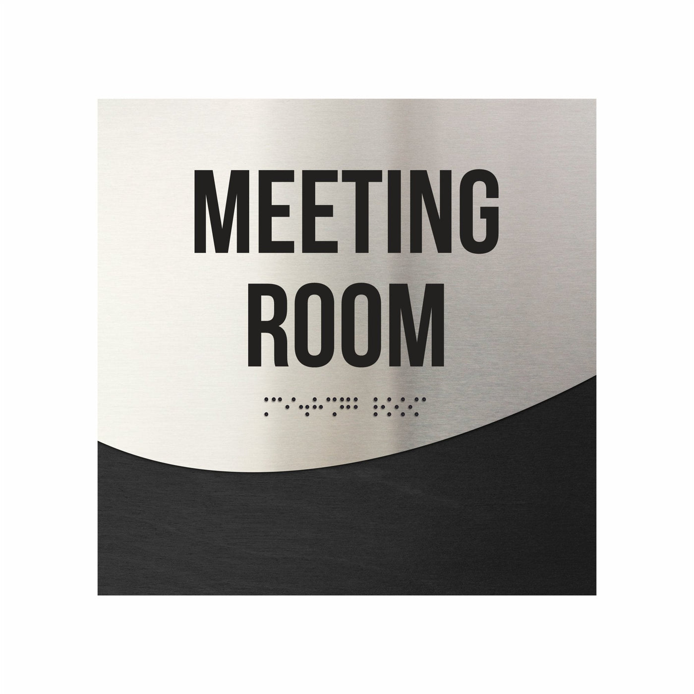 Meeting Room Door Sign - Stainless Steel & Wood Door Plate "Jure" Design