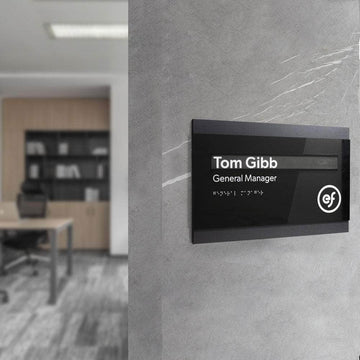 Door Signs - Custom Wood & Acrylic Replaceable Nameplate Door Sign "Buro" Design - Photo #1