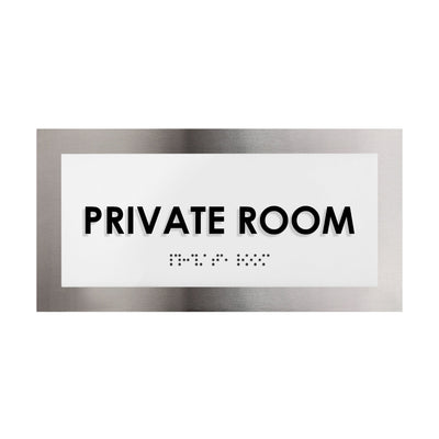 Door Signs - Private Room Door Sign - Stainless Steel Plate - "Modern" Design