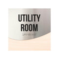 Utility Room Door Sign - Stainless Steel & Wood Door Plate "Jure" Design - Photo #13