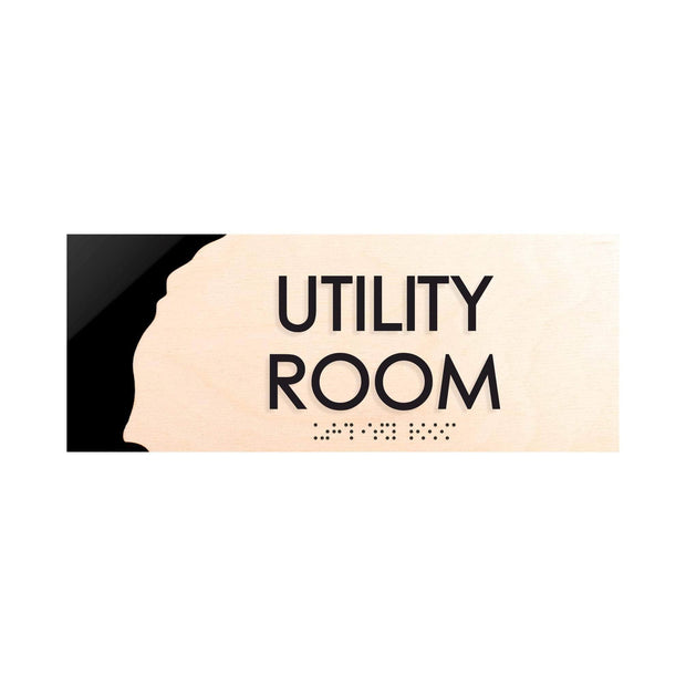 Door Signs - Utility Room Sign - Wood Door Plate "Sherwood" Design