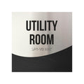Utility Room Door Sign - Stainless Steel & Wood Door Plate "Jure" Design - Photo #17