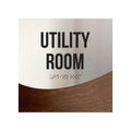Utility Room Door Sign - Stainless Steel & Wood Door Plate "Jure" Design - Photo #12