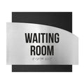 Door Signs - Waiting Room Signs - Stainless Steel & Wood Plate - "Wave" Design - Photo #4