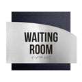 Door Signs - Waiting Room Signs - Stainless Steel & Wood Plate - "Wave" Design - Photo #5