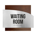 Door Signs - Waiting Room Signs - Stainless Steel & Wood Plate - "Wave" Design - Photo #1