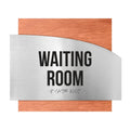 Door Signs - Waiting Room Signs - Stainless Steel & Wood Plate - "Wave" Design - Photo #3