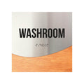 Washroom Door Sign - Stainless Steel & Wood Door Plate "Jure" Design - Photo #16