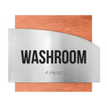Door Signs - Washroom Signs - Stainless Steel & Wood Plate - "Wave" Design - Photo #16