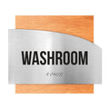 Door Signs - Washroom Signs - Stainless Steel & Wood Plate - "Wave" Design - Photo #17