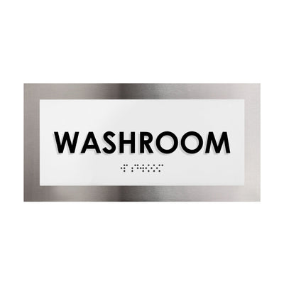 Door Signs - Washroom Door Sign - Stainless Steel Plate - "Modern" Design