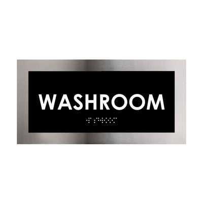 Door Signs - Washroom Door Sign - Stainless Steel Plate - "Modern" Design