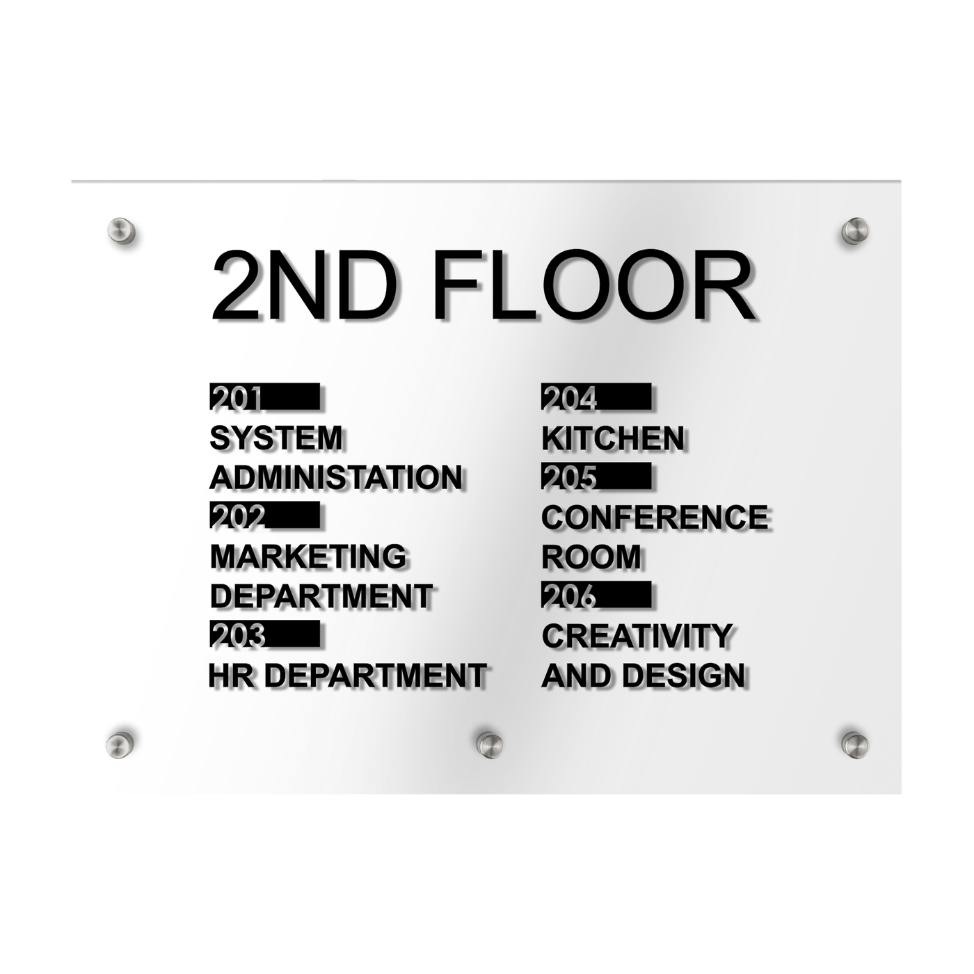 Directional Wayfinding Sign - Acrylic Wall Plate "Classic" Design